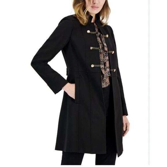 Tahari Jackets & Blazers - NWT Tahari Arthur S. Levine  Women’s Black Long Jacket Trench Coat Size 10